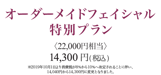 オーダーメイドフェイシャル特別プラン