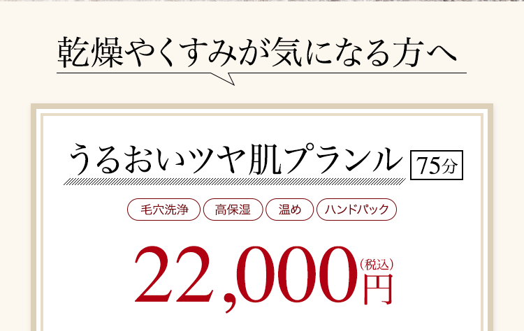 乾燥やくすみが気になる方へ